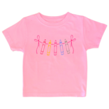 Mustard & Ketchup Mustard & Ketchup Pink Crayons with Bows T-Shirt