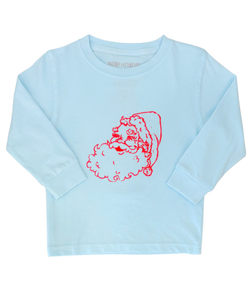 Mustard & Ketchup Mustard & Ketchup LS Light Blue Santa T-Shirt