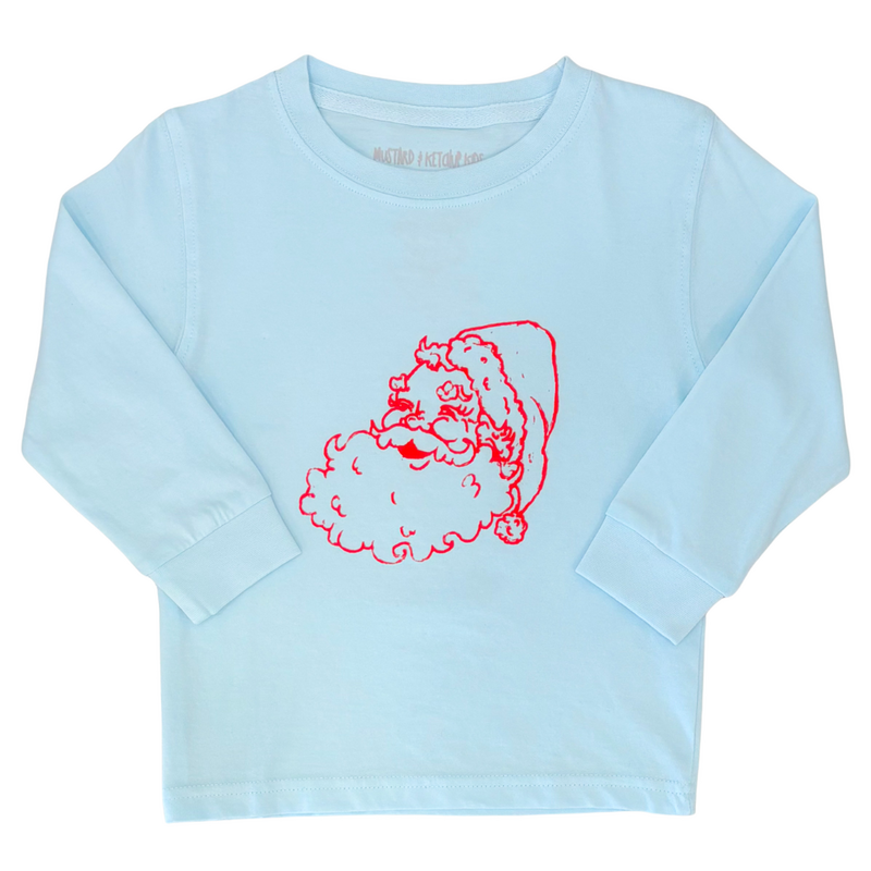 Mustard & Ketchup Mustard & Ketchup LS Light Blue Santa T-Shirt