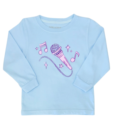 Mustard & Ketchup Mustard & Ketchup LS Light Blue Microphone T-Shirt
