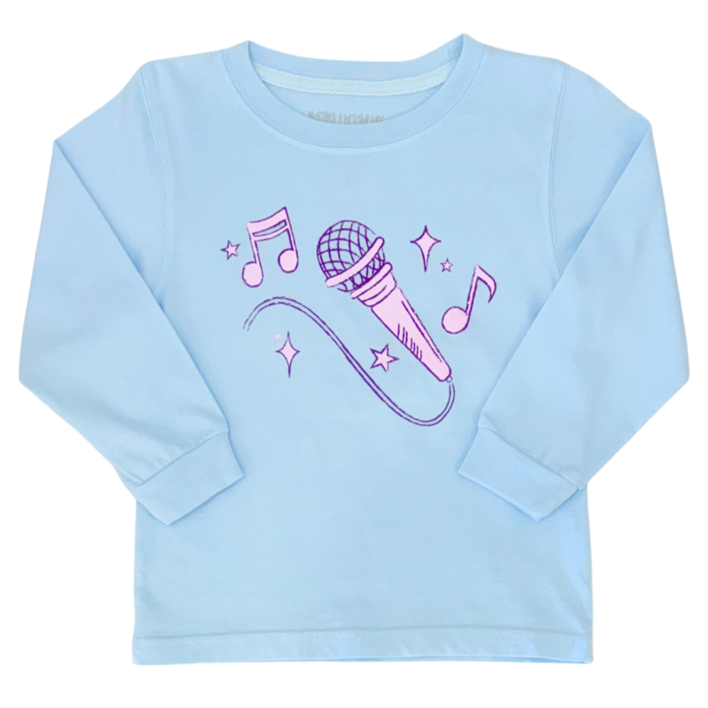 Mustard & Ketchup Mustard & Ketchup LS Light Blue Microphone T-Shirt