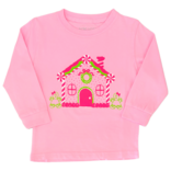 Mustard & Ketchup Mustard & Ketchup LS Pink Gingerbread House T-Shirt