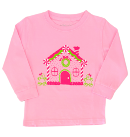 Mustard & Ketchup Mustard & Ketchup LS Pink Gingerbread House T-Shirt