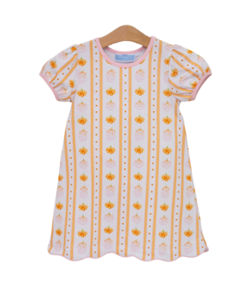 Trotter Street Kids Trotter Street Kids Pumpkin Patch Scalloped Dress