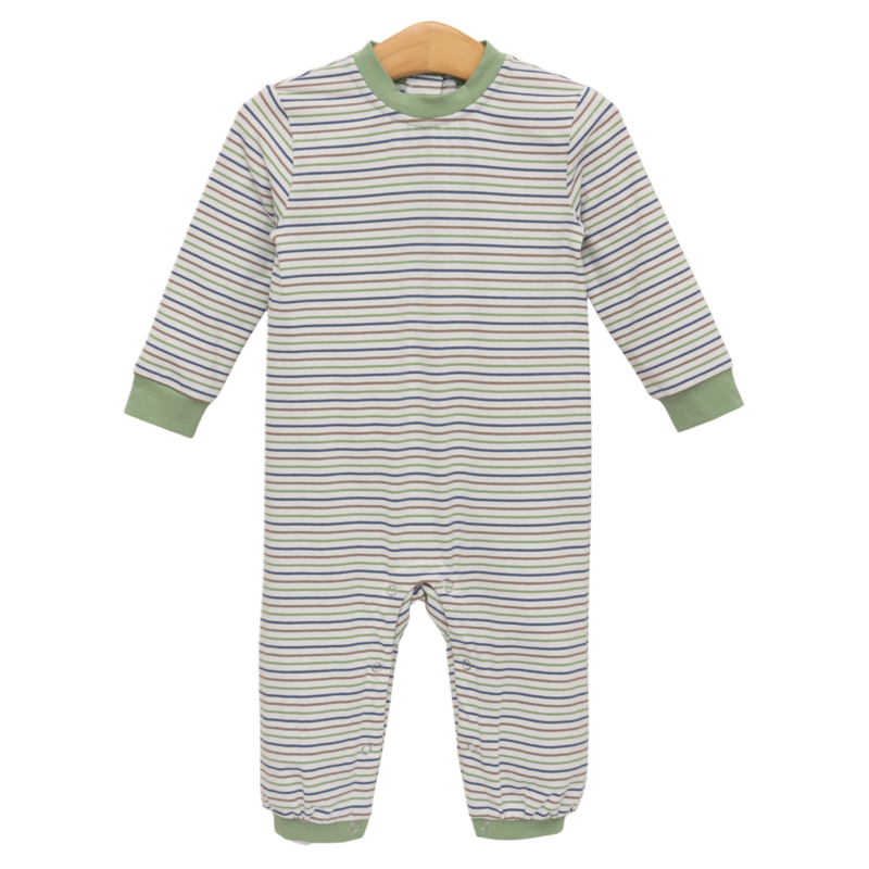 Trotter Street Kids Trotter Street Kids Miller Romper - Pine Cove Stripe