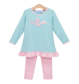 Trotter Street Kids Trotter Street Kids Western Ruffle Pant Set