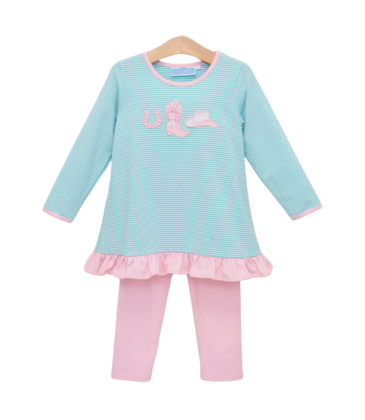 Trotter Street Kids Trotter Street Kids Western Ruffle Pant Set
