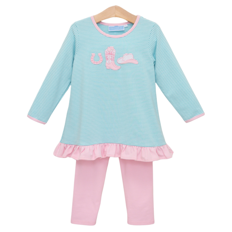Trotter Street Kids Trotter Street Kids Western Ruffle Pant Set