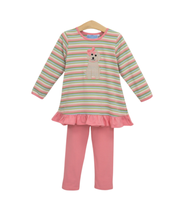 Trotter Street Kids Trotter Street Kids Puppy Ruffle Pant Set