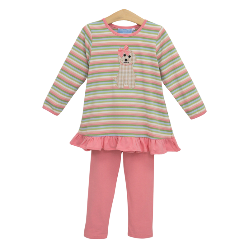 Trotter Street Kids Trotter Street Kids Puppy Ruffle Pant Set