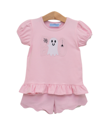 Trotter Street Kids Trotter Street Kids Boo Scalloped Short Set