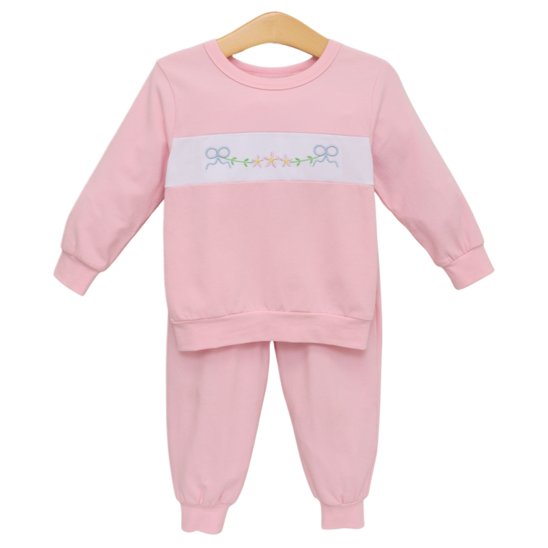 Trotter Street Kids Trotter Street Kids Flower Jogger Set