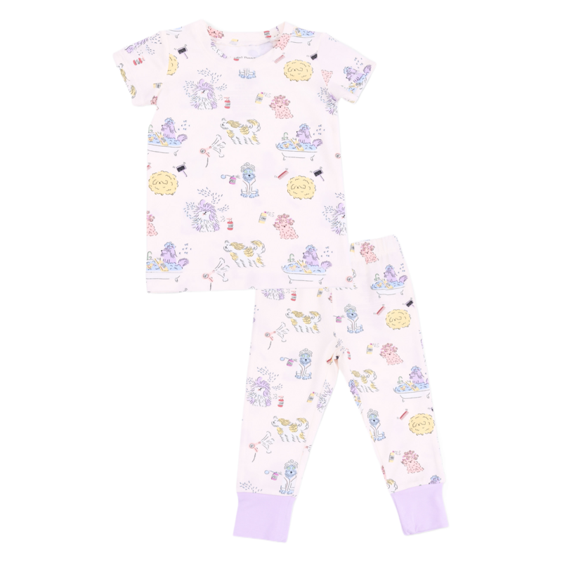 Angel Dear Angel Dear Short Sleeve Loungewear Set - Spa Dogs