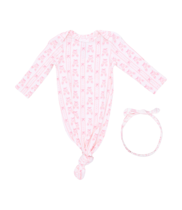Angel Dear Angel Dear Knotted Gown & Headband - Ballet Shoes Ribbon Stripe