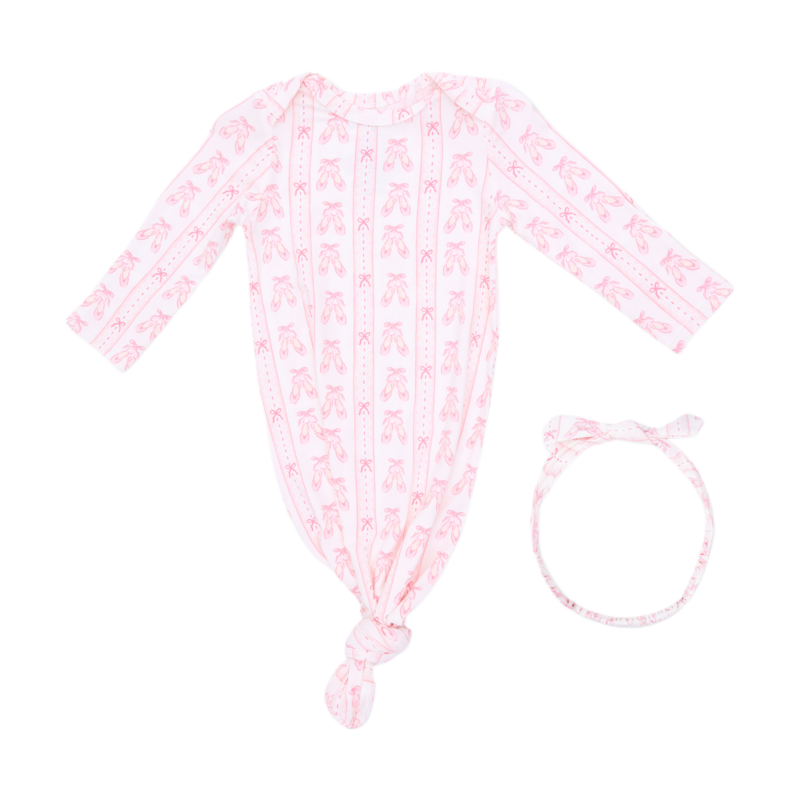 Angel Dear Angel Dear Knotted Gown & Headband - Ballet Shoes Ribbon Stripe