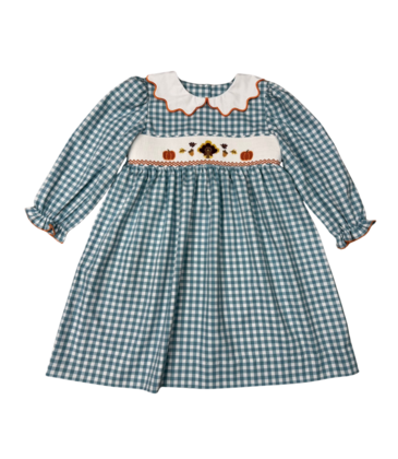 Whimsy Bay Whimsy Bay Thankful Turkey Scalloped Dress