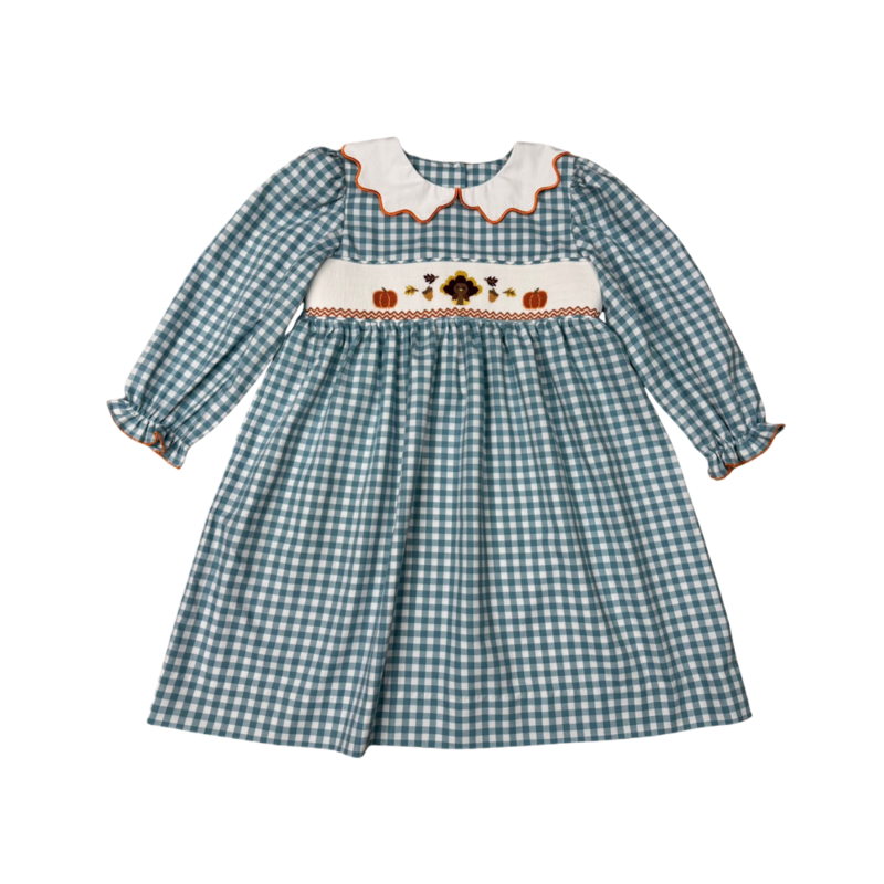 Whimsy Bay Whimsy Bay Thankful Turkey Scalloped Dress