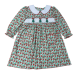 Whimsy Bay Whimsy Bay Christmas Tree Trio Smocked Dress