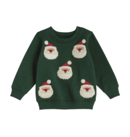Mud Pie Mud Pie Green Santa Sweatshirt