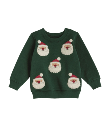 Mud Pie Mud Pie Green Santa Sweatshirt