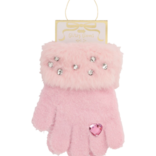 Mud Pie Mud Pie Light Pink Fur Glitzy Gloves