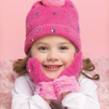 Mud Pie Mud Pie Light Pink Fur Glitzy Gloves