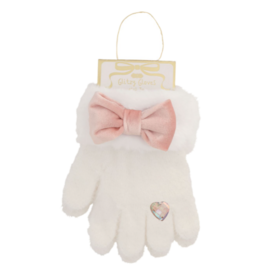Mud Pie Mud Pie White Fur Glitzy Gloves