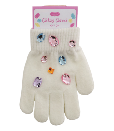Mud Pie Mud Pie White Glitzy Gloves