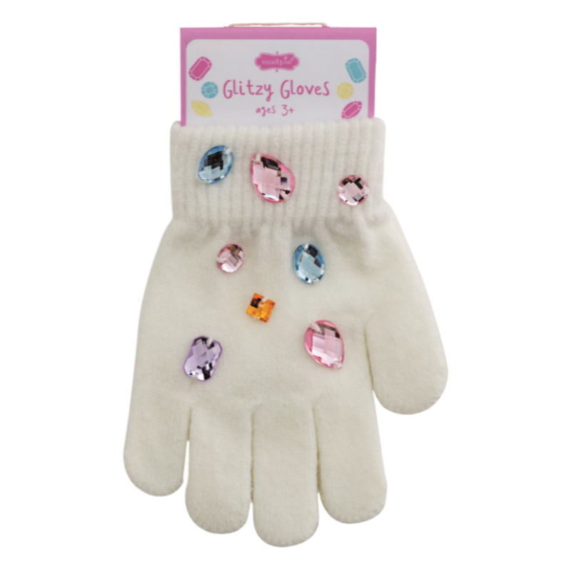 Mud Pie Mud Pie White Glitzy Gloves