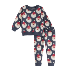 Mud Pie Mud Pie Navy Santa Two-Piece Jogger Set