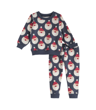 Mud Pie Mud Pie Navy Santa Two-Piece Jogger Set