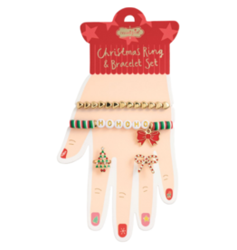 Mud Pie Mud Pie Ho Ho Ho Bracelet & Ring Set
