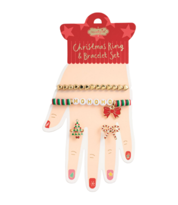 Mud Pie Mud Pie Ho Ho Ho Bracelet & Ring Set