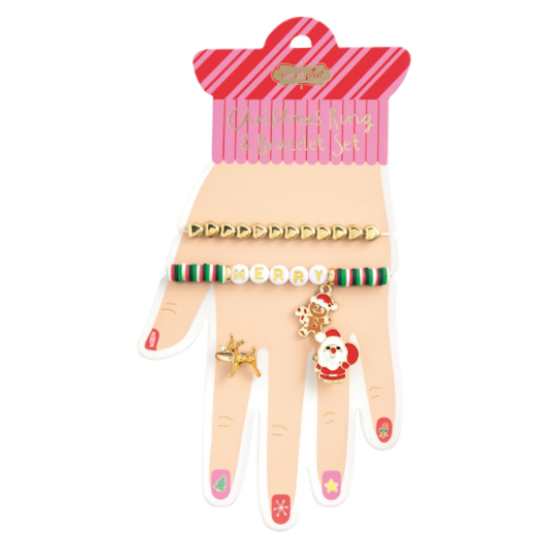 Mud Pie Mud Pie Merry Bracelet & Ring Set