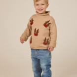 Mud Pie Mud Pie Scattered Reindeer Rollneck Sweater