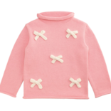 Mud Pie Mud Pie Pink Bow Rollneck Sweater