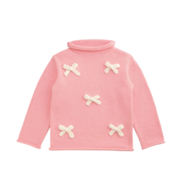 Mud Pie Mud Pie Pink Bow Rollneck Sweater