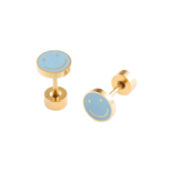 Pip Pop Post Pip Pop Post Blue Smile Stud Earrings