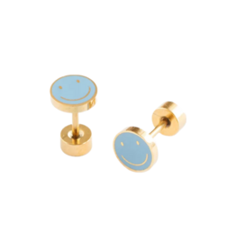 Pip Pop Post Pip Pop Post Blue Smile Stud Earrings