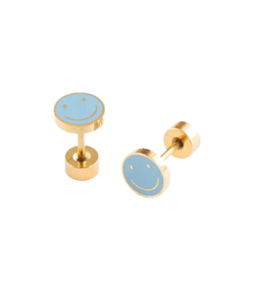 Pip Pop Post Pip Pop Post Blue Smile Stud Earrings
