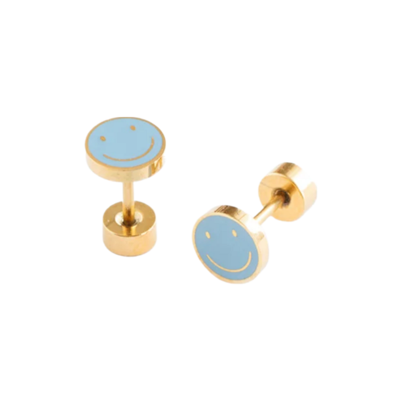 Pip Pop Post Pip Pop Post Blue Smile Stud Earrings