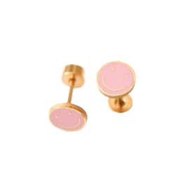 Pip Pop Post Pip Pop Post Pink Smile Stud Earrings