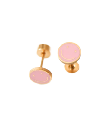 Pip Pop Post Pip Pop Post Pink Smile Stud Earrings