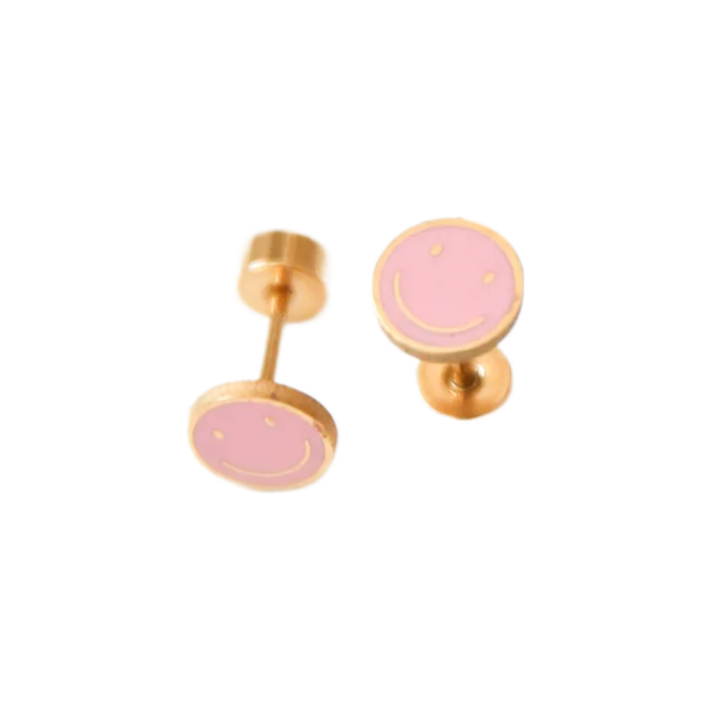Pip Pop Post Pip Pop Post Pink Smile Stud Earrings