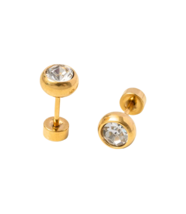Pip Pop Post Pip Pop Post Round Diamond Stud Earrings