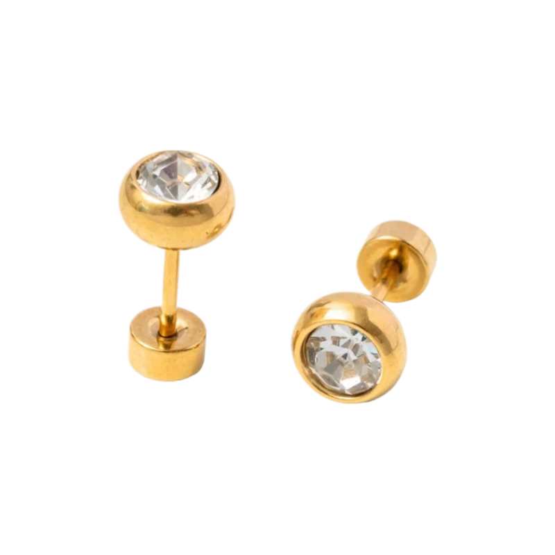 Pip Pop Post Pip Pop Post Round Diamond Stud Earrings