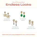 Pip Pop Post Pip Pop Post Round Diamond Stud Earrings