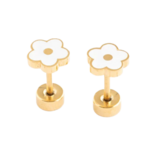 Pip Pop Post Pip Pop Post White Petite Flower Stud Earrings