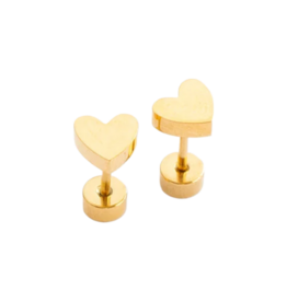 Pip Pop Post Pip Pop Post Gold Heart Stud Earrings