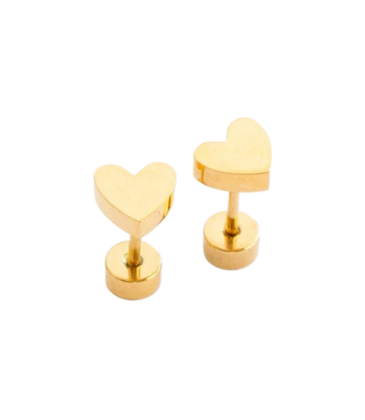 Pip Pop Post Pip Pop Post Gold Heart Stud Earrings